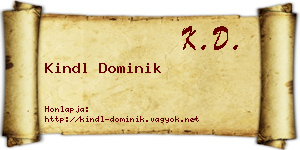 Kindl Dominik névjegykártya